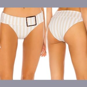 NWT WeWoreWhat [ Small ] Annie Pinstripe‎ Bikini Bottoms Shortbread